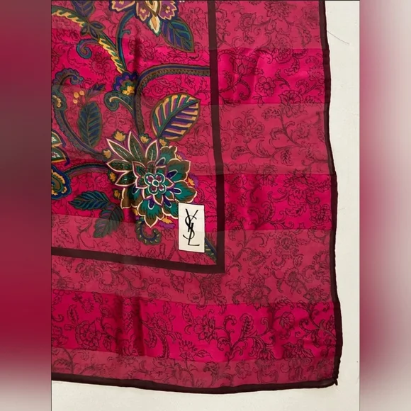 Authentic YSL Large Silk Scarf - Picture 8 of 9